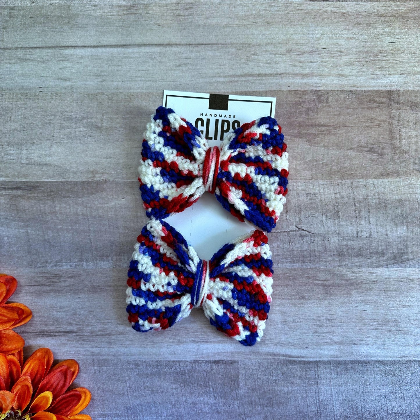 4th of July Piggie Hair Bows