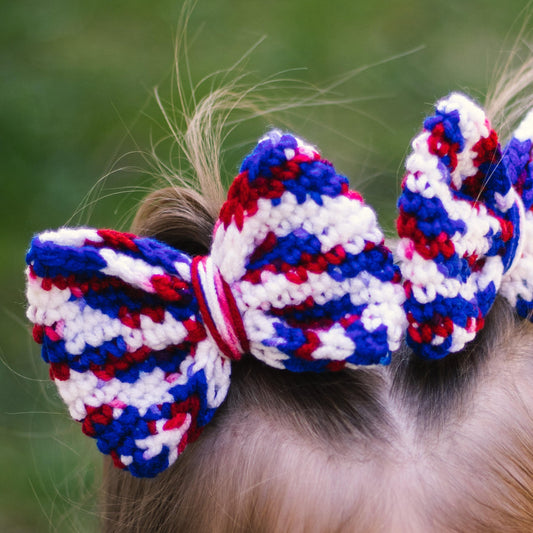 4th of July Piggie Hair Bows