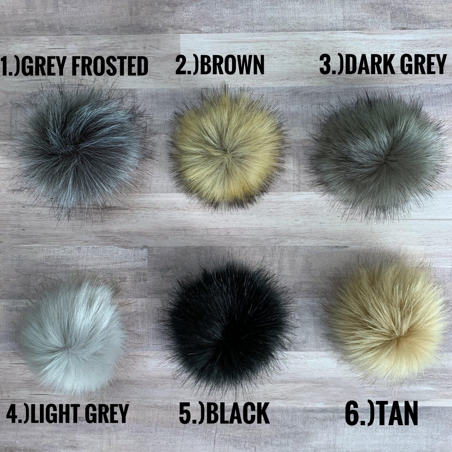 faux fur pom pom chart