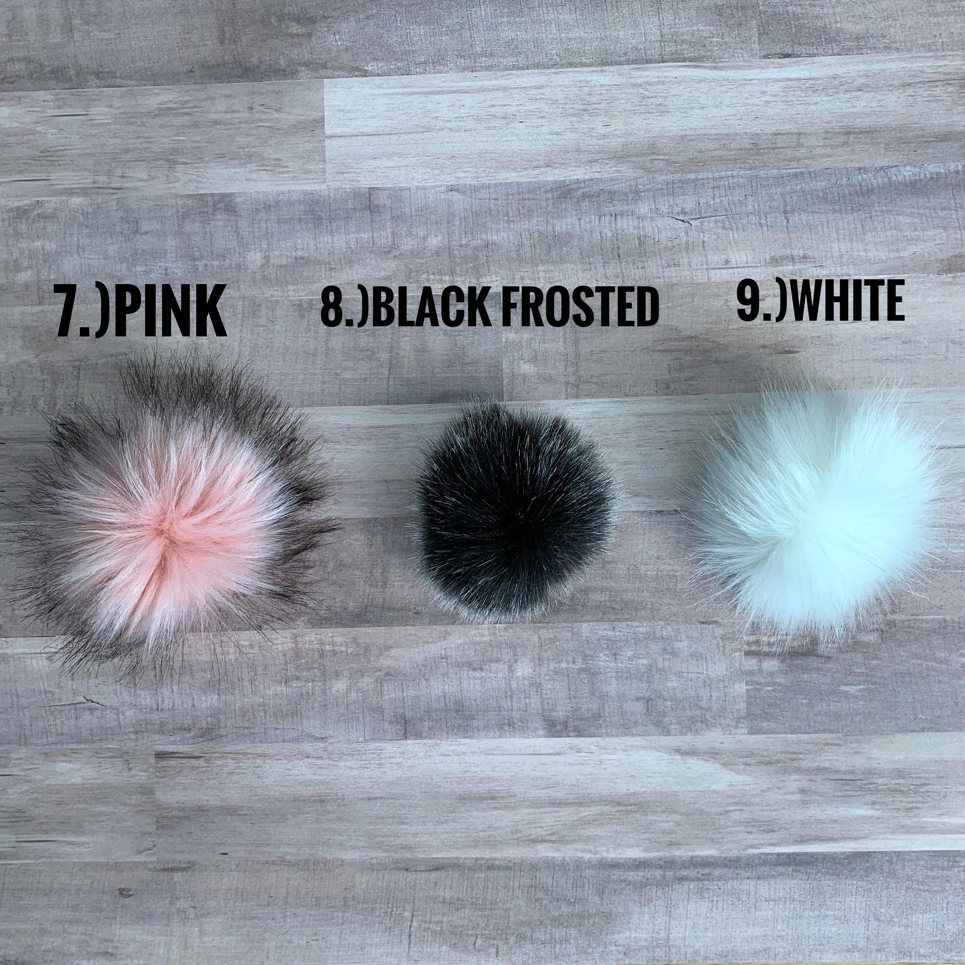 Faux fur pom pom color chart