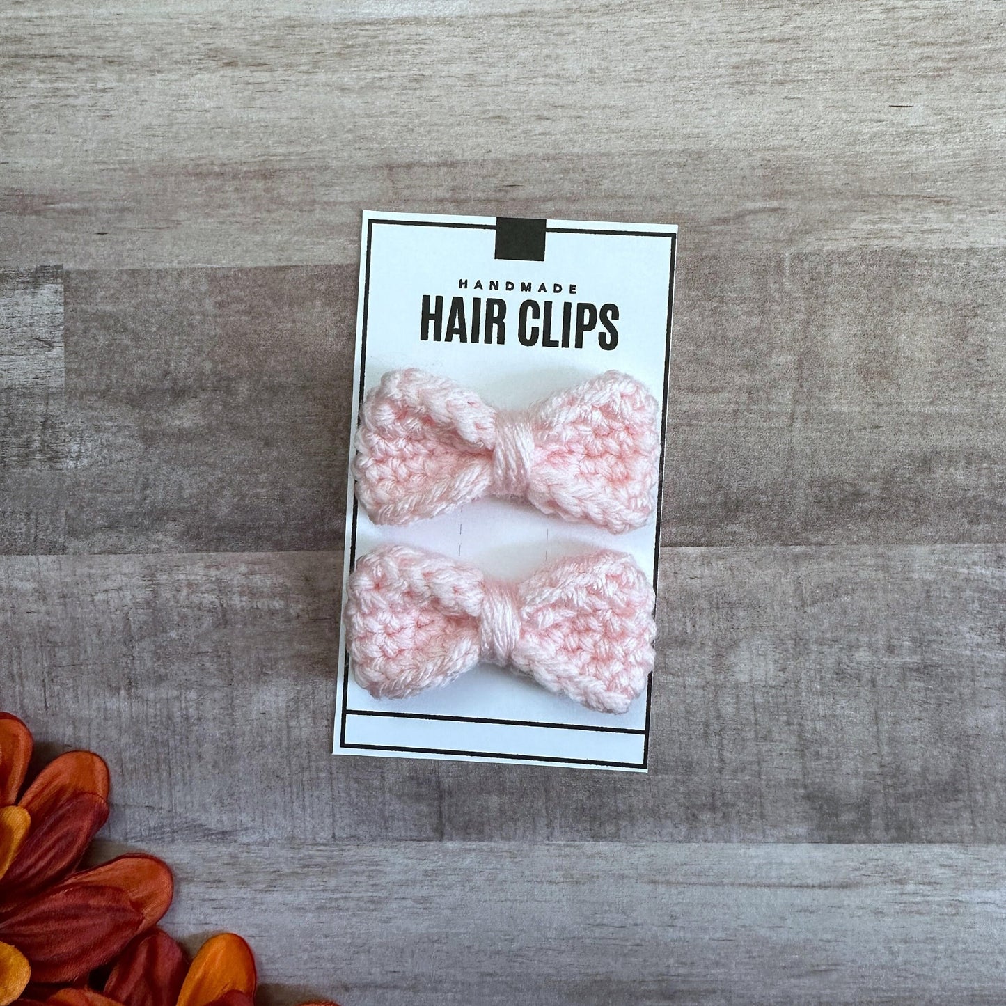 Mini light pink hair bows